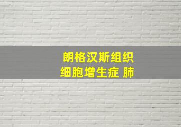 朗格汉斯组织细胞增生症 肺